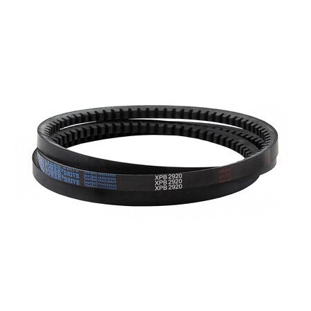 D&D XPB2920 Cogged, Metric V-Belt, 2920mm Outside Length, 16 mm Top Width, 13 mm Thickness, 1 Ribs XPB2920